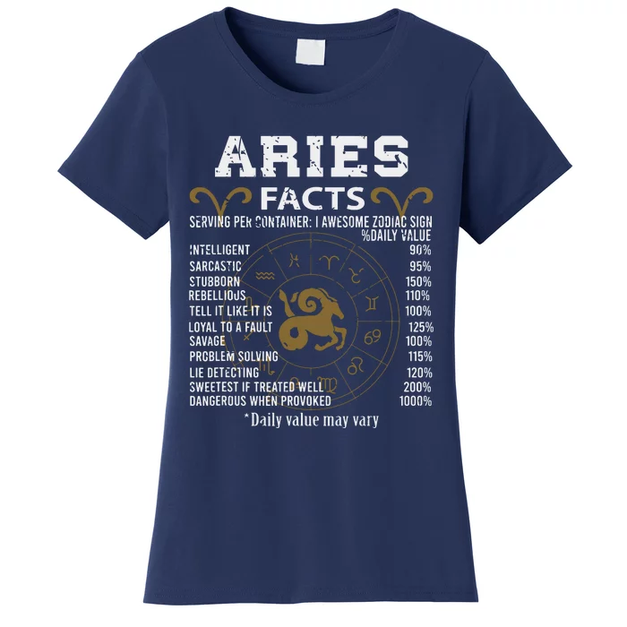 Aries Facts Zodiac Sign Women's T-Shirt