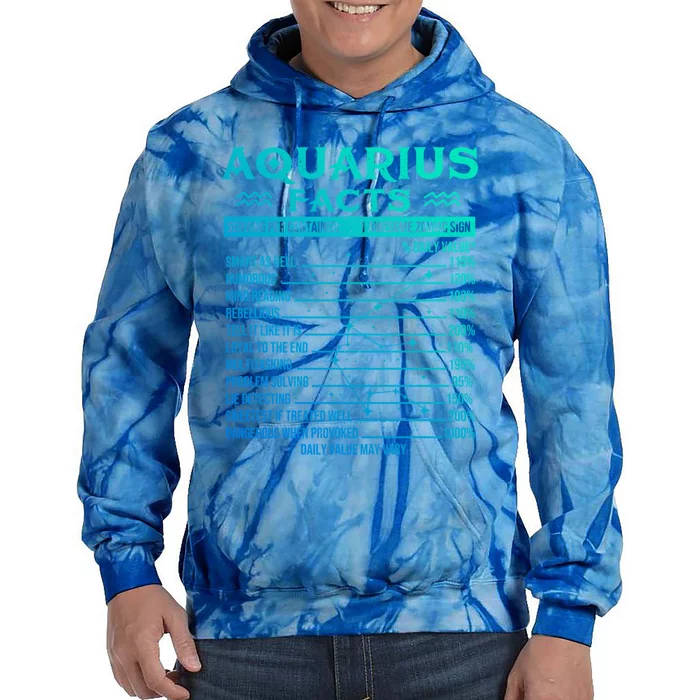 Aquarius Facts Zodiac Sign Horoscope Birthday Astrology Gift Tie Dye Hoodie