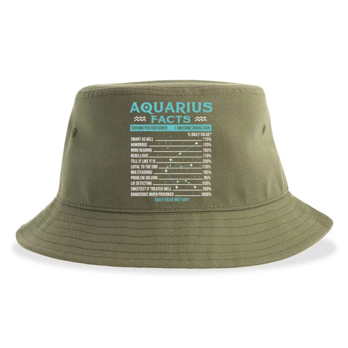 Aquarius Facts Zodiac Sign Horoscope Birthday Astrology Gift Sustainable Bucket Hat