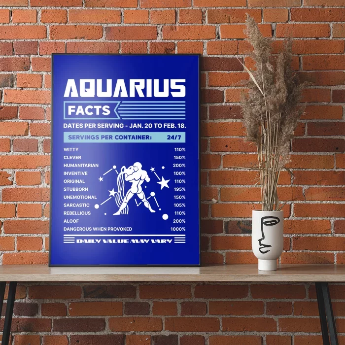 Aquarius Facts Zodiac Horoscope Birthday January February Cool Gift Poster