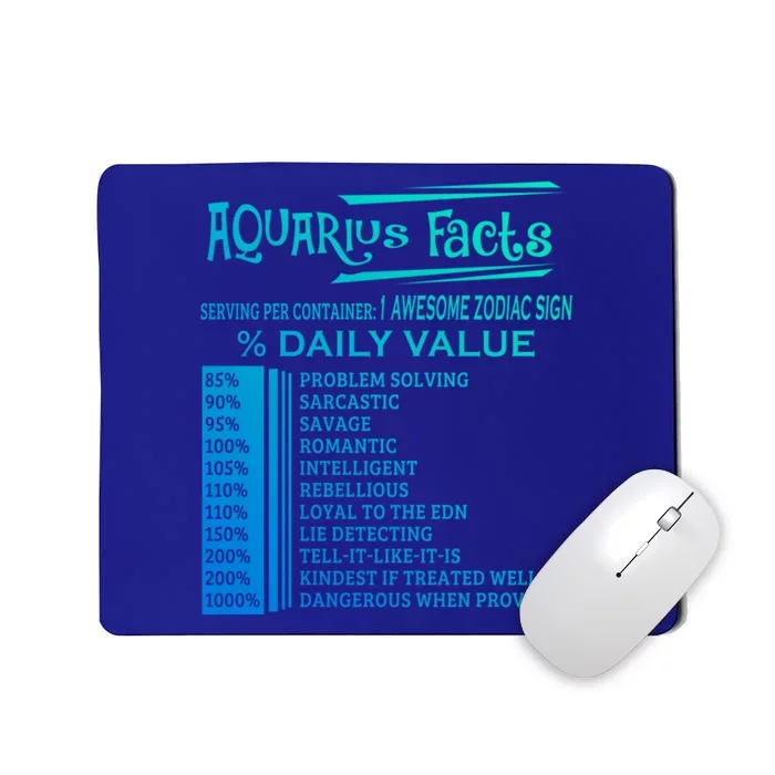 Aquarius Facts Zodiac Gift Born In January 20 February 18 Gift Mousepad