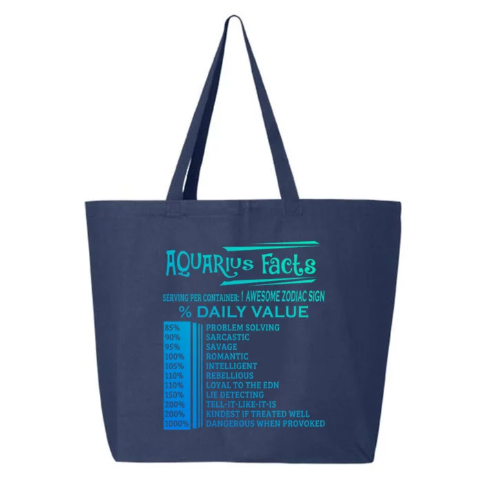 Aquarius Facts Zodiac Gift Born In January 20 February 18 Gift 25L Jumbo Tote