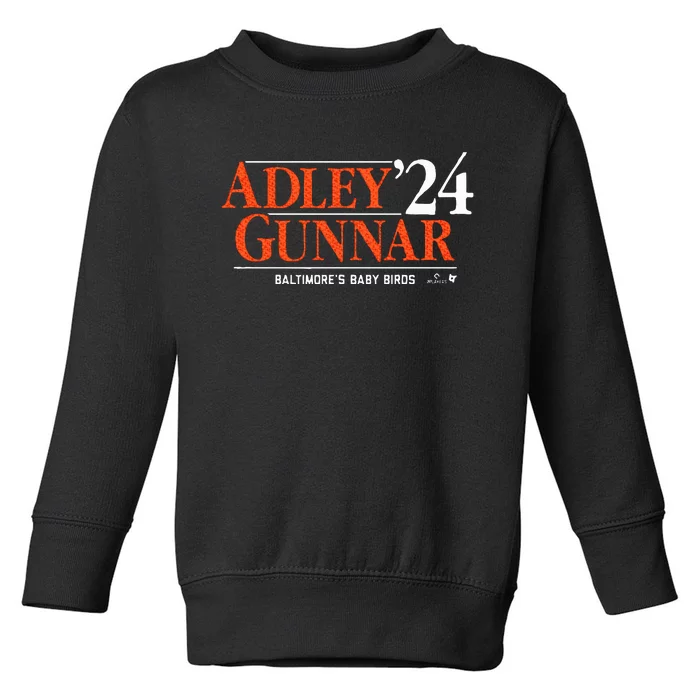 Adley Gunnar 24 Baltimore Baseball Toddler Sweatshirt