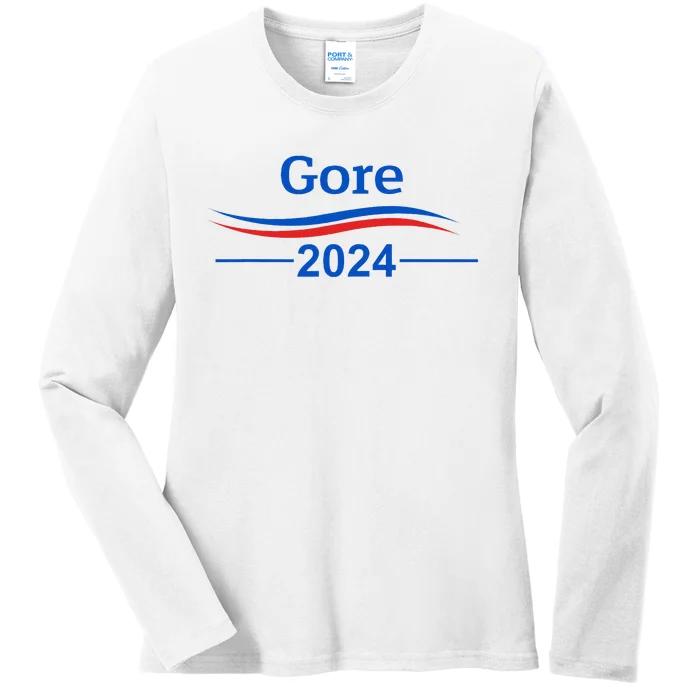 Al Gore 2024 Gore 2024 President Liberal Democrat Ladies Long Sleeve Shirt