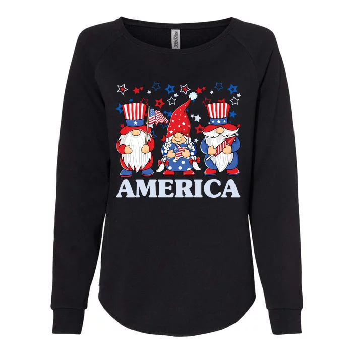 America Gnome 4th Of July Celebration Womens California Wash Sweatshirt