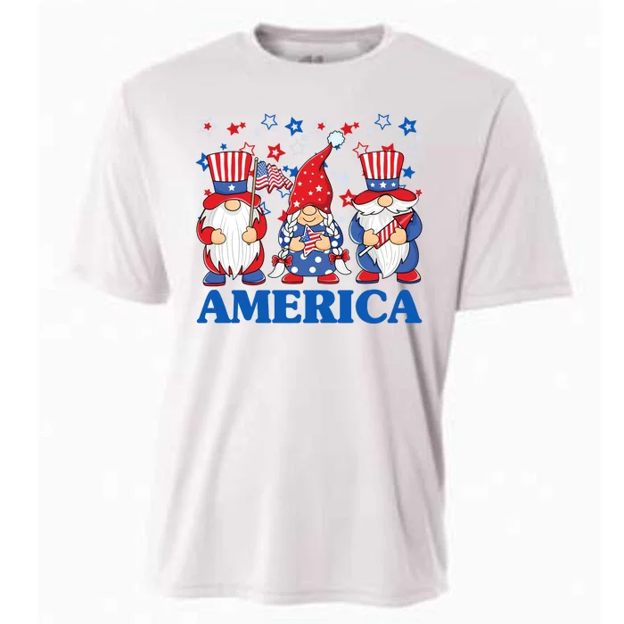 America Gnome 4th Of July Celebration Cooling Performance Crew T-Shirt