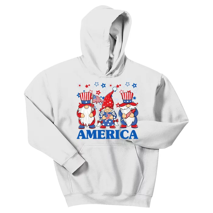 America Gnome 4th Of July Celebration Kids Hoodie