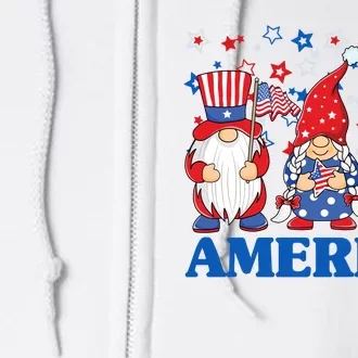 America Gnome 4th Of July Celebration Full Zip Hoodie