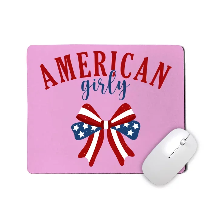 American Girly 4th Of July Usa Bow Mousepad