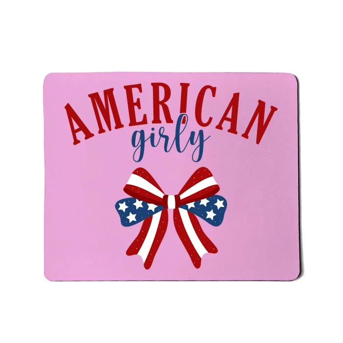 American Girly 4th Of July Usa Bow Mousepad