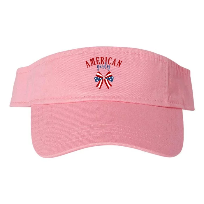 American Girly 4th Of July Usa Bow Valucap Bio-Washed Visor