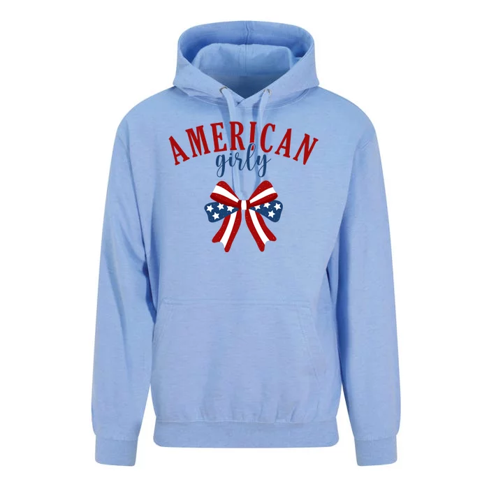 American Girly 4th Of July Usa Bow Unisex Surf Hoodie