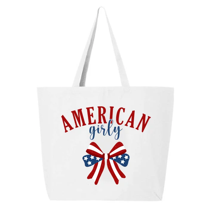 American Girly 4th Of July Usa Bow 25L Jumbo Tote