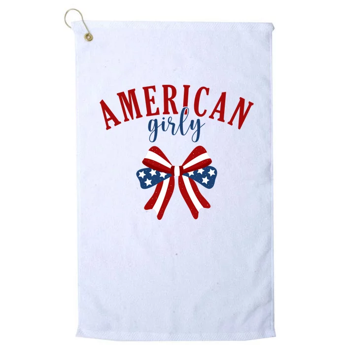 American Girly 4th Of July Usa Bow Platinum Collection Golf Towel