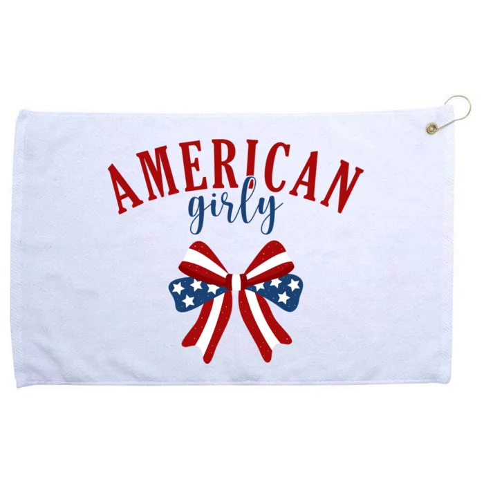 American Girly 4th Of July Usa Bow Grommeted Golf Towel