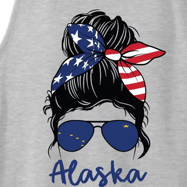 Alaska Girl Alaska State Flag Girlfriend Ladies Tri-Blend Wicking Tank