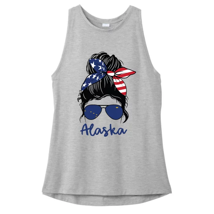 Alaska Girl Alaska State Flag Girlfriend Ladies Tri-Blend Wicking Tank