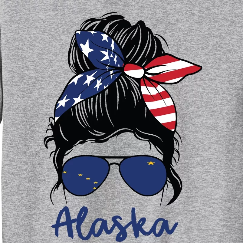 Alaska Girl Alaska State Flag Girlfriend Tall Sweatshirt