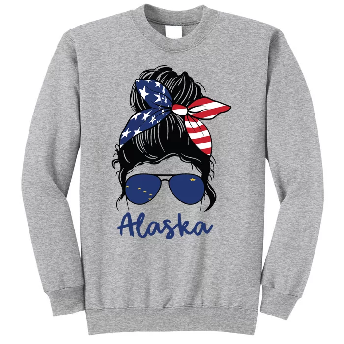 Alaska Girl Alaska State Flag Girlfriend Tall Sweatshirt