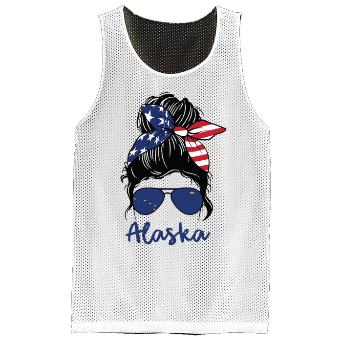 Alaska Girl Alaska State Flag Girlfriend Mesh Reversible Basketball Jersey Tank