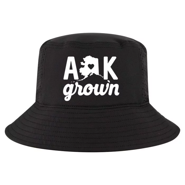 Alaska Grown Ak Home State Heart Script Cool Comfort Performance Bucket Hat