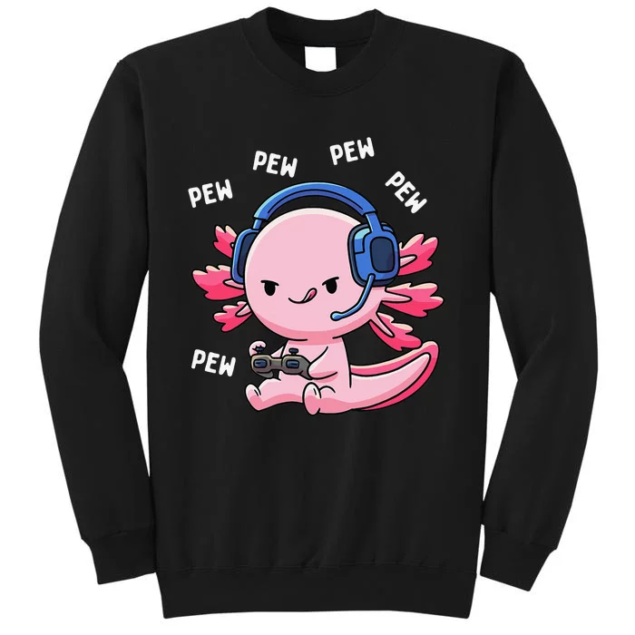 Axolotl Gaming Anime Video Game Pew Gamer Tall Sweatshirt