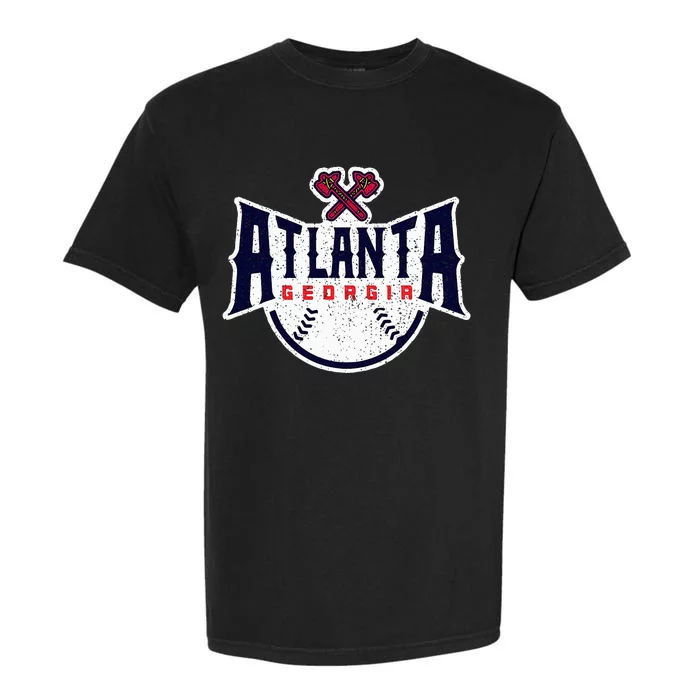 Atlanta Georgia Atl Vintage Baseball Retro Throwback Garment-Dyed Heavyweight T-Shirt