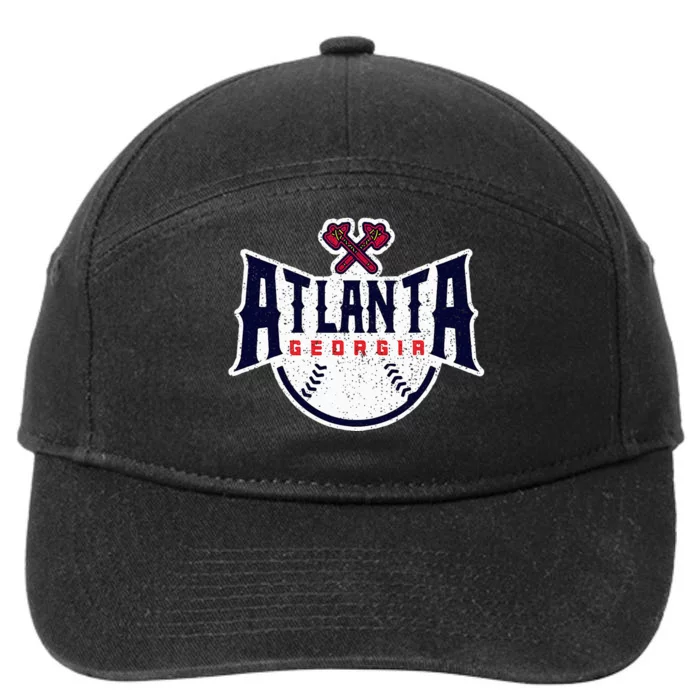 Atlanta Georgia Atl Vintage Baseball Retro Throwback 7-Panel Snapback Hat