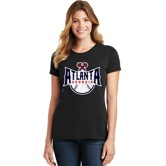 Atlanta Georgia Atl Vintage Baseball Retro Throwback Women's T-Shirt