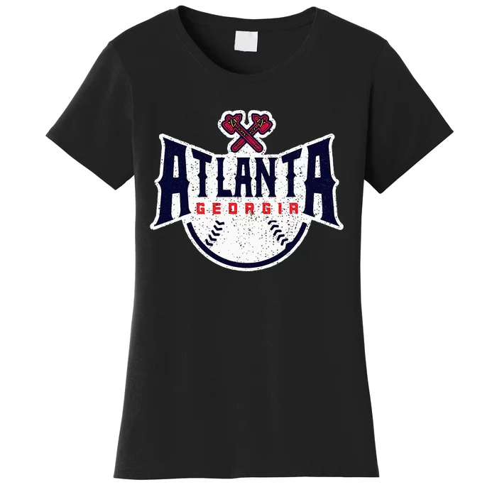 Atlanta Georgia Atl Vintage Baseball Retro Throwback Women's T-Shirt