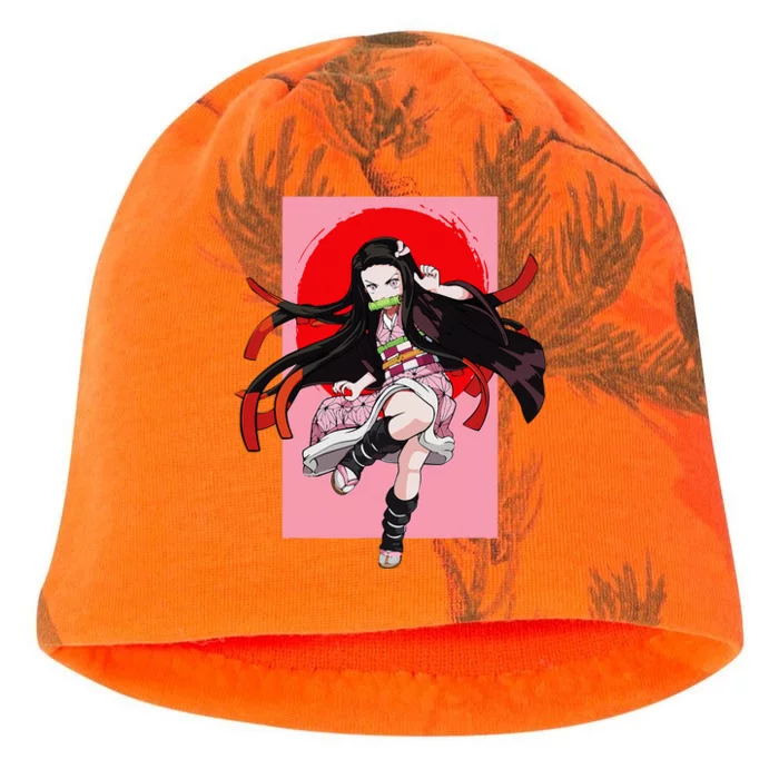 Anime Girl Aesthetic Japanese Waifu Otaku Weeb Art Japan Kati - Camo Knit Beanie