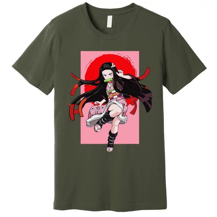 Anime Girl Aesthetic Japanese Waifu Otaku Weeb Art Japan Premium T-Shirt