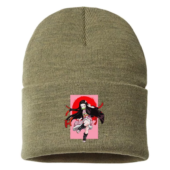 Anime Girl Aesthetic Japanese Waifu Otaku Weeb Art Japan Sustainable Knit Beanie