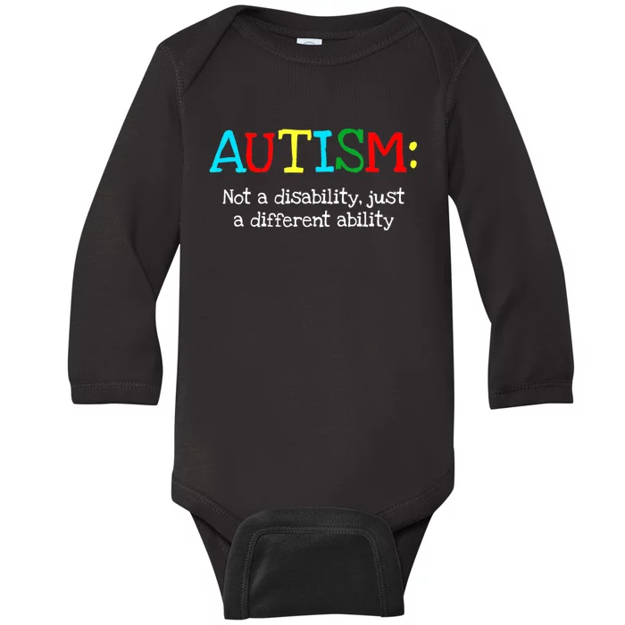 Autistic Gifts Adult Different Ability Autism Awareness Baby Long Sleeve Bodysuit