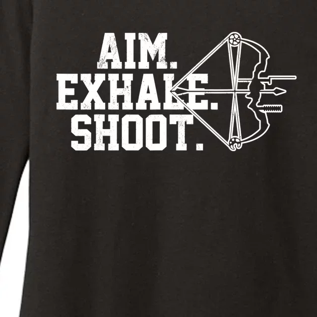 Archery Gift Aim Exhale Shoot Bow Hunting Archer Gift Womens CVC Long Sleeve Shirt