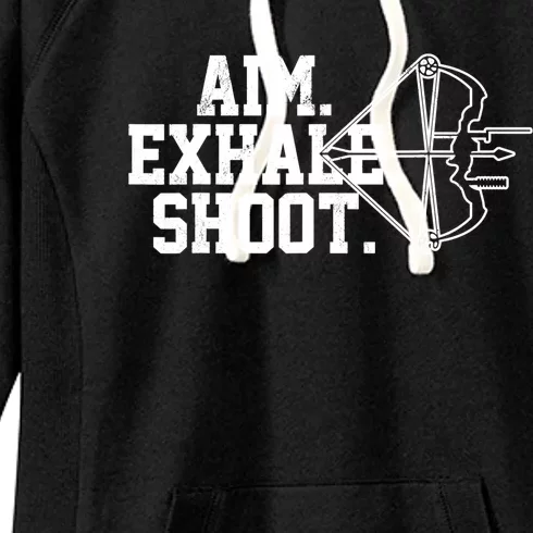 Archery Gift Aim Exhale Shoot Bow Hunting Archer Gift Women's Fleece Hoodie