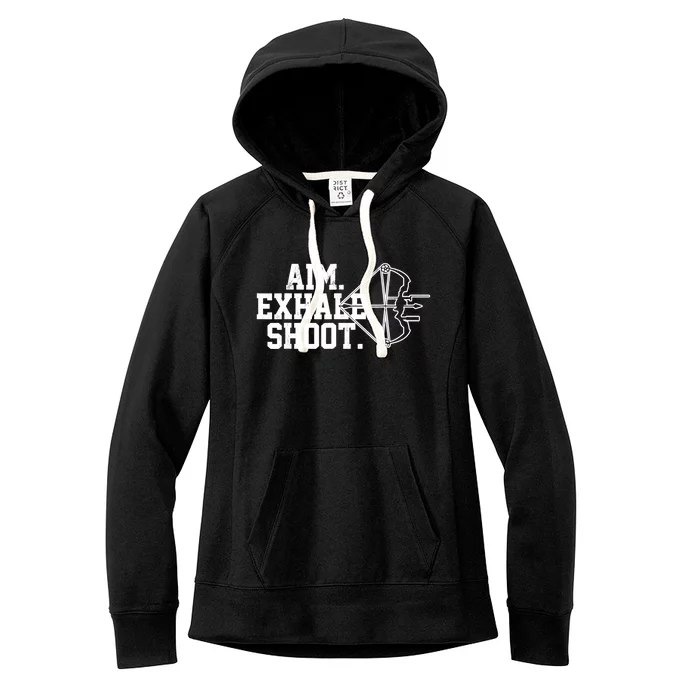 Archery Gift Aim Exhale Shoot Bow Hunting Archer Gift Women's Fleece Hoodie