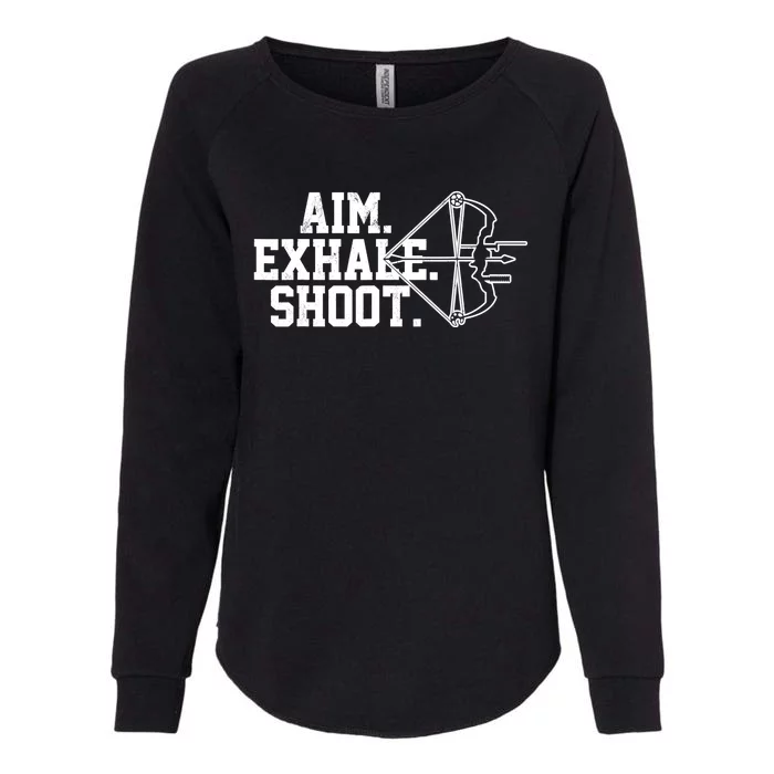 Archery Gift Aim Exhale Shoot Bow Hunting Archer Gift Womens California Wash Sweatshirt