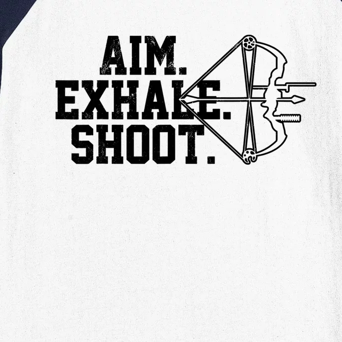 Archery Gift Aim Exhale Shoot Bow Hunting Archer Gift Baseball Sleeve Shirt