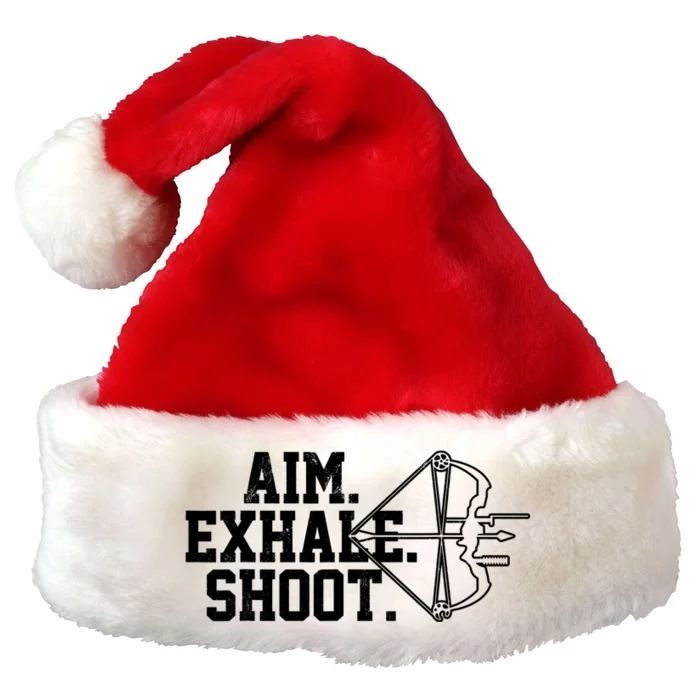 Archery Gift Aim Exhale Shoot Bow Hunting Archer Gift Premium Christmas Santa Hat