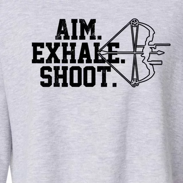 Archery Gift Aim Exhale Shoot Bow Hunting Archer Gift Cropped Pullover Crew