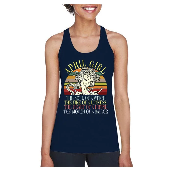 April Girl Aries Taurus Birthday Women Horoscope Zodiac Women's Racerback Tank