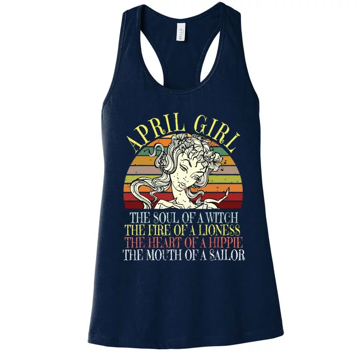 April Girl Aries Taurus Birthday Women Horoscope Zodiac Women's Racerback Tank