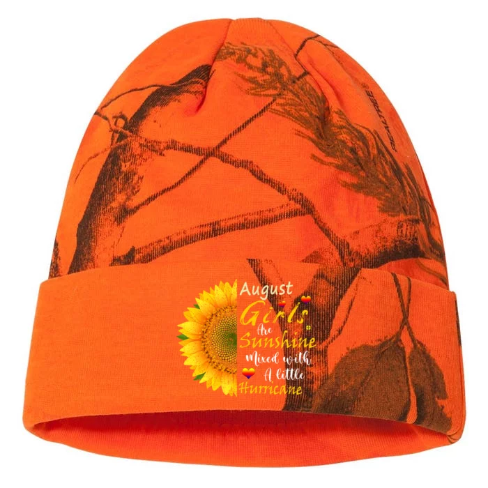 August Girls Are Sunshine Mixed Little Hurricane Sunflower Funny Gift Kati - 12in Camo Beanie