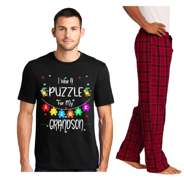 Autism Grandma Awareness Support Grandson Love Tee Pajama Set