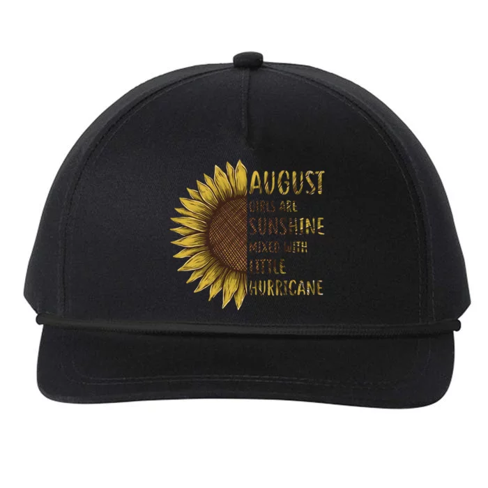 August Girls Are Sunshine Mixed Little Hurricane Sunflower Meaningful Gift Snapback Five-Panel Rope Hat