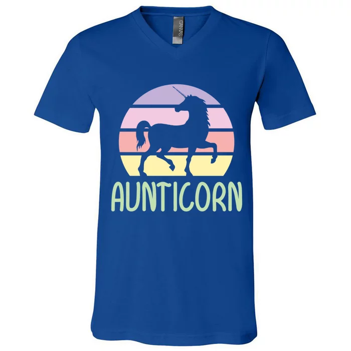 Aunticorn Gift V-Neck T-Shirt