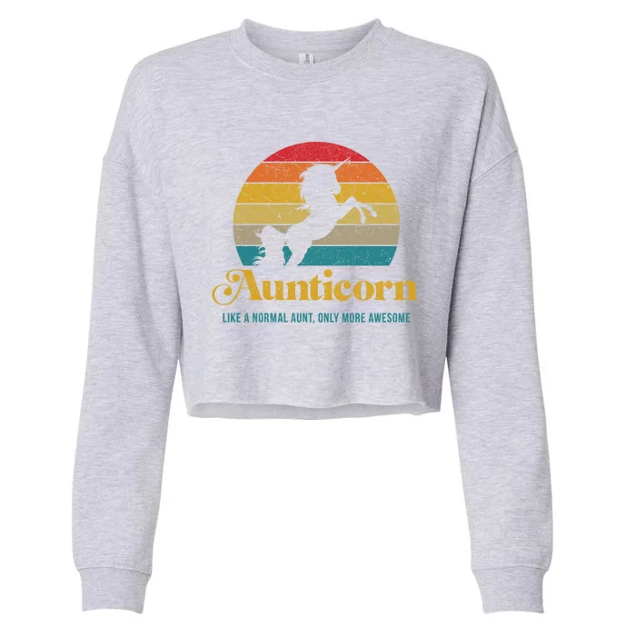 Aunticorn Gift Cropped Pullover Crew