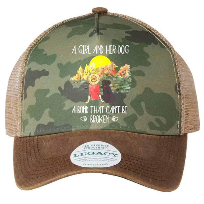 A Girl And Her Dog A Bond That Can't Be Broken Cute Legacy Tie Dye Trucker Hat