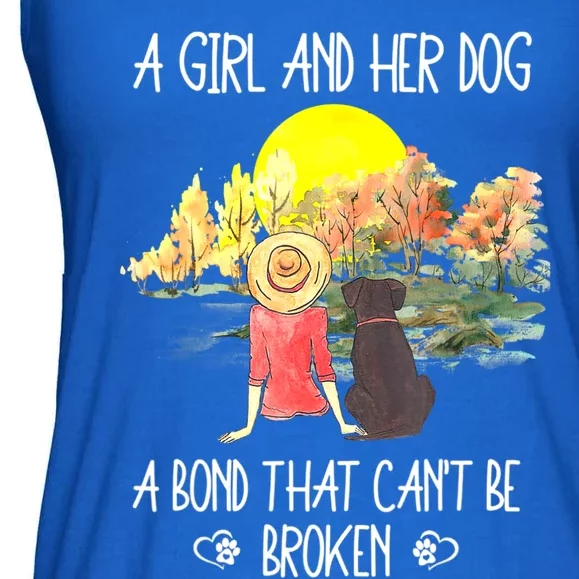 A Girl And Her Dog A Bond That Can't Be Broken Cute Ladies Essential Flowy Tank